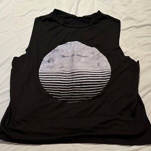 Women's Black Graphic Muscle Tank - 'Trust the Journey'